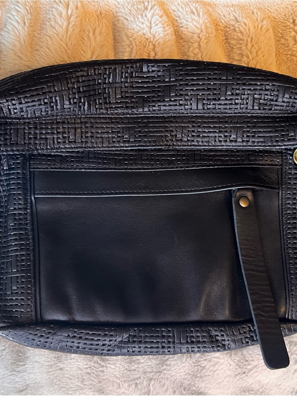 Parker thatch cross your heart black basketweave Crossbody bag